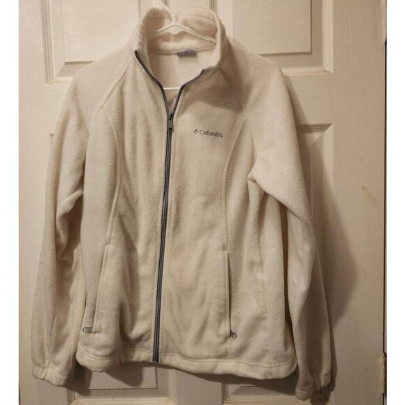 Women’s Columbia off white fleece zip up jacket size Large - Picture 1 of 3